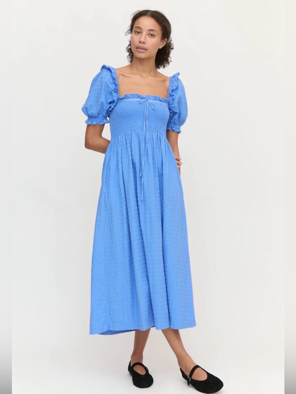 Hill House XS Scarlett Textured Blue Clip Dot